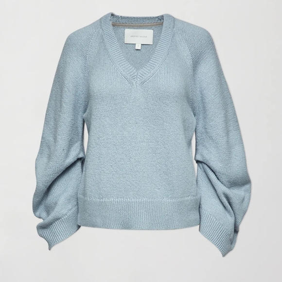 BROCHU WALKER Pia V-Neck Light Blue Size Medium - Picture 3 of 17